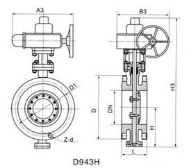 d943h电动蝶阀结构