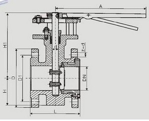 d43h手动法兰式蝶阀结构图
