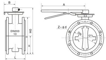 d41x法兰蝶阀结构图