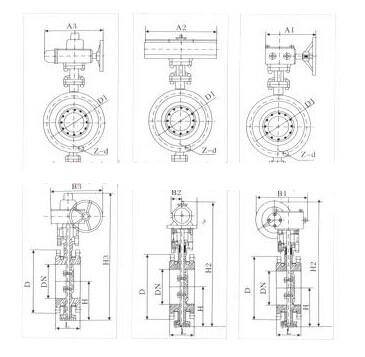 BD643H夹套式气动保温蝶阀结构图