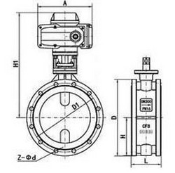 D941f46电动全衬氟蝶阀精小型结构图